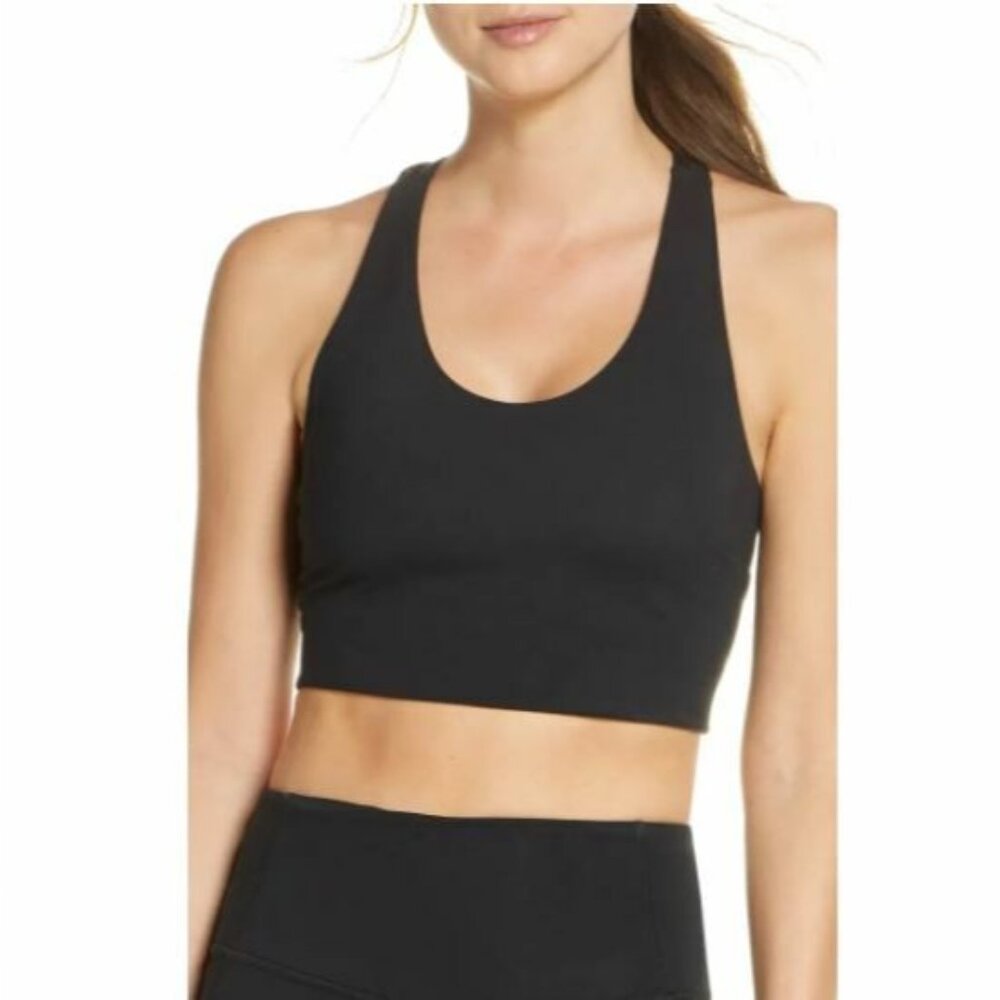 Zella Sports Bra Black Studio Lite Longline Bra Size XS NEW